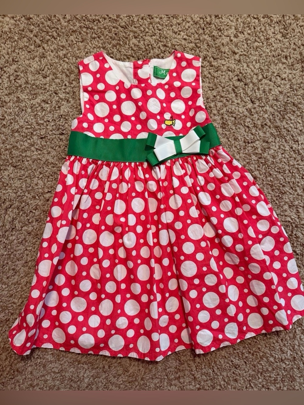 Masters Kid pink white polka dot tank style 2t girls dress